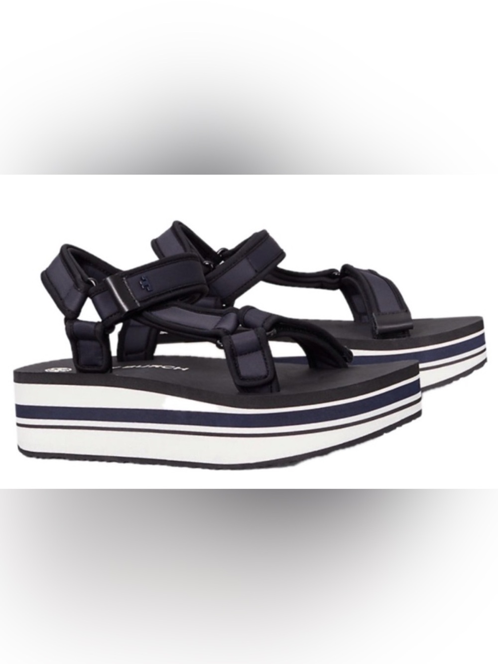 Tory Burch Platform Sport Sandals with Striped Sole